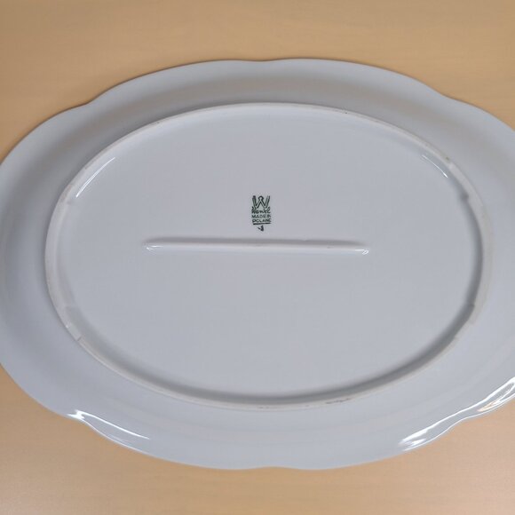 Wawel Embossed Multicolor Florals 13" Oval Serving Platter WAV6 Pattern - Picture 4 of 5